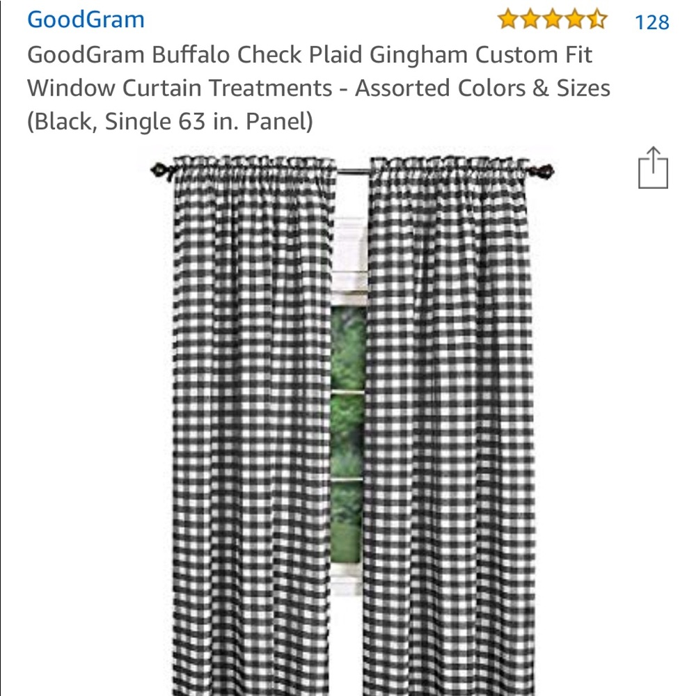 Buffalo Check Plaid Gingham Curtain Single Panel